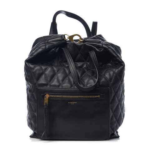 givenchy duo quilted front zip backpack bllack|GIVENCHY Rubberized Canvas Quilted Duo Backpack Black .